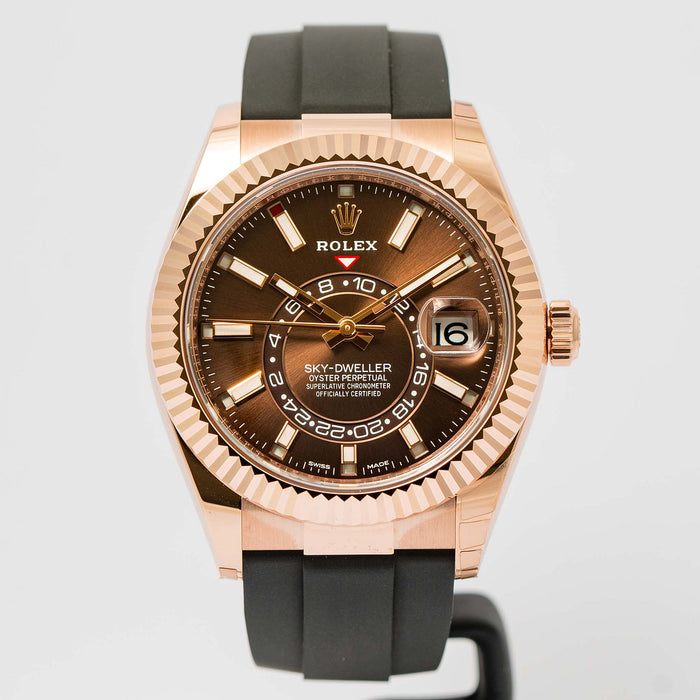 Rolex SKY-DWELLER Chocolate Dial Everose Gold 42mm