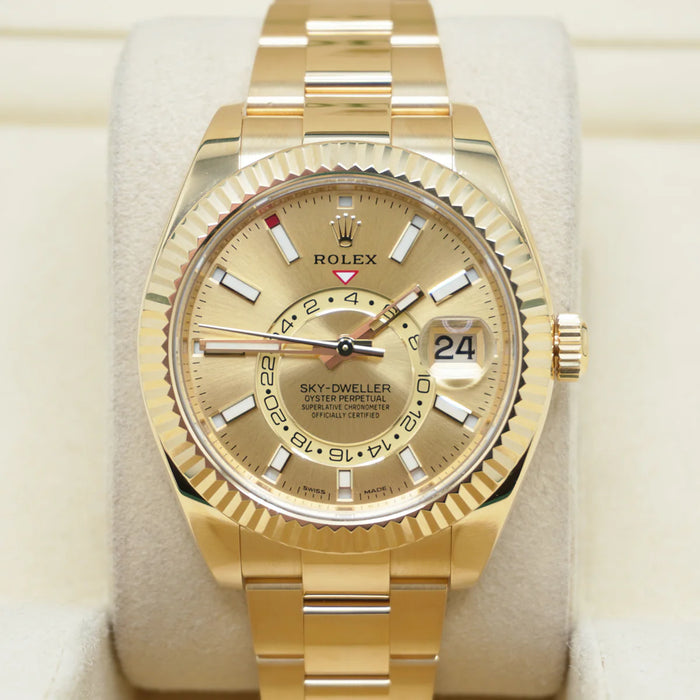 Rolex Sky-Dweller 42mm Yellow Gold 326938 Champagne