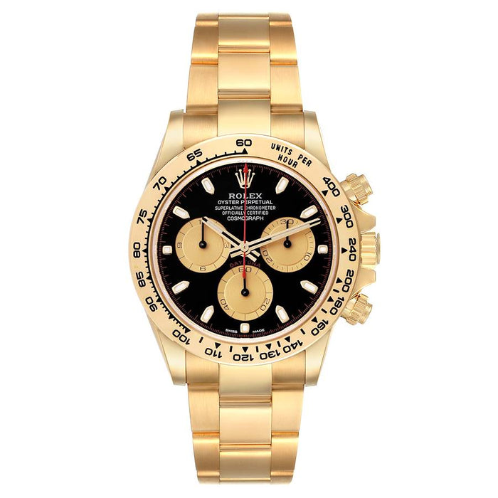 Rolex Daytona Black Dial Yellow Gold Mens Watch 116508