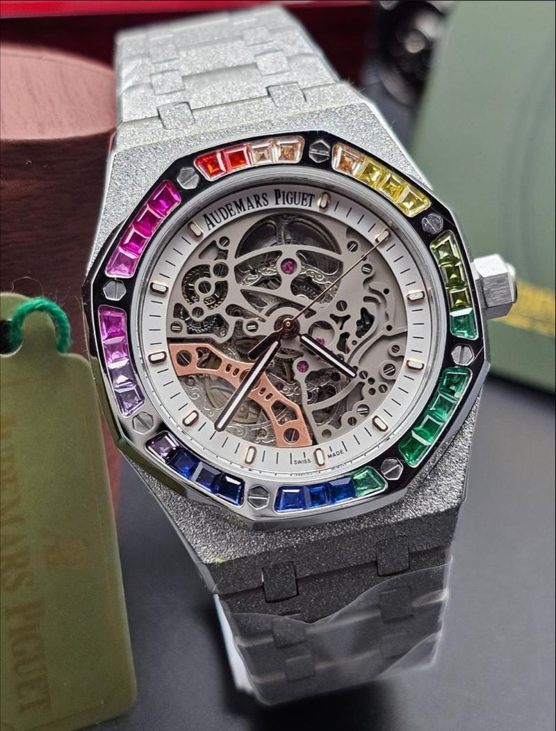 Audemars Piguet Royal Oak 15412BC.YG.1224BC.03 Rainbow Bezel Frosted