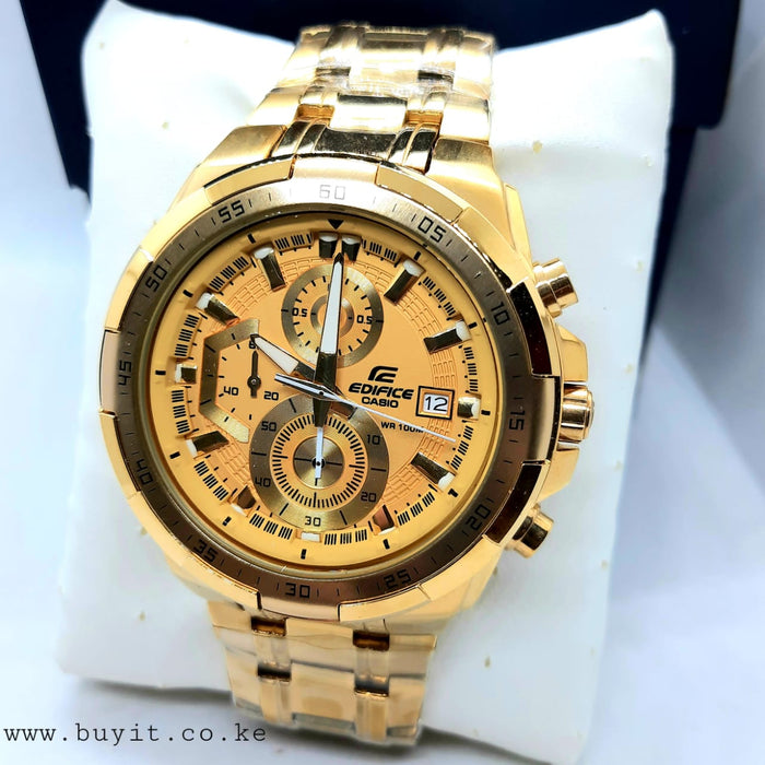 Golden Casio Edifice Chronograph Timepiece