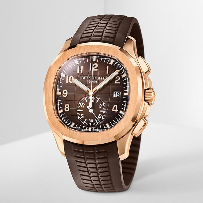 Automatic Patek Philippe Rose Gold Aquanaut Travel Time Watch Ref. 5164r