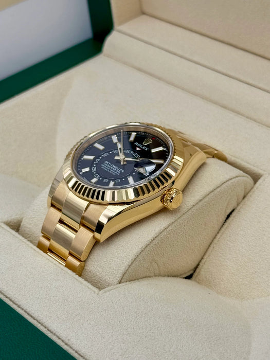 Rolex Sky-Dweller 42mm 336938 Yellow Gold Oyster Black Dial