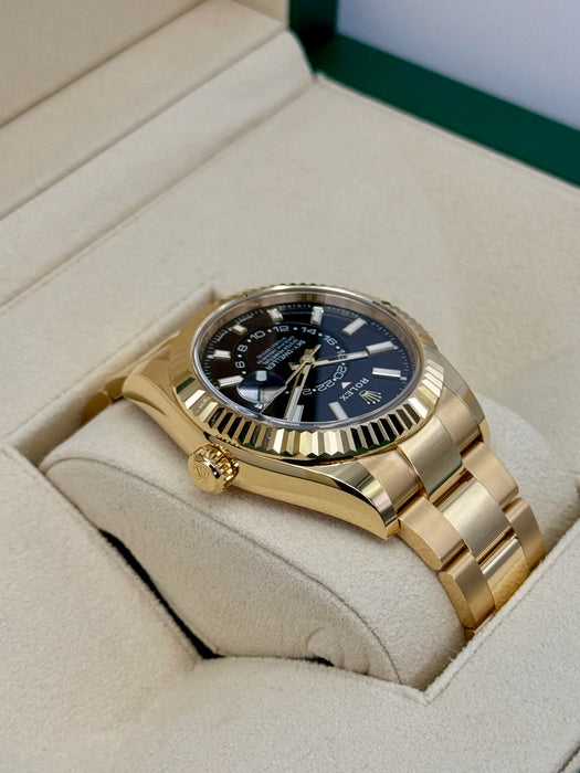 Rolex Sky-Dweller 42mm 336938 Yellow Gold Oyster Black Dial