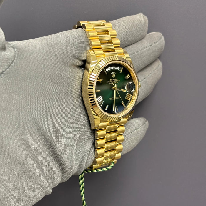 Rolex Day-Date 40mm Ombre Green Dial Watch Ref# 22823