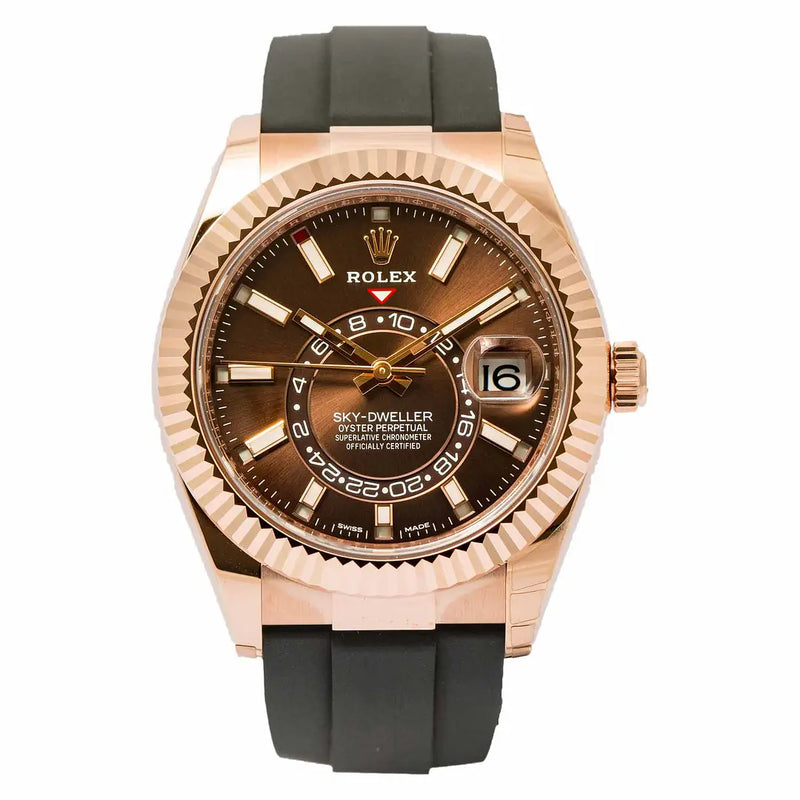Rolex SKY-DWELLER Chocolate Dial Everose Gold 42mm