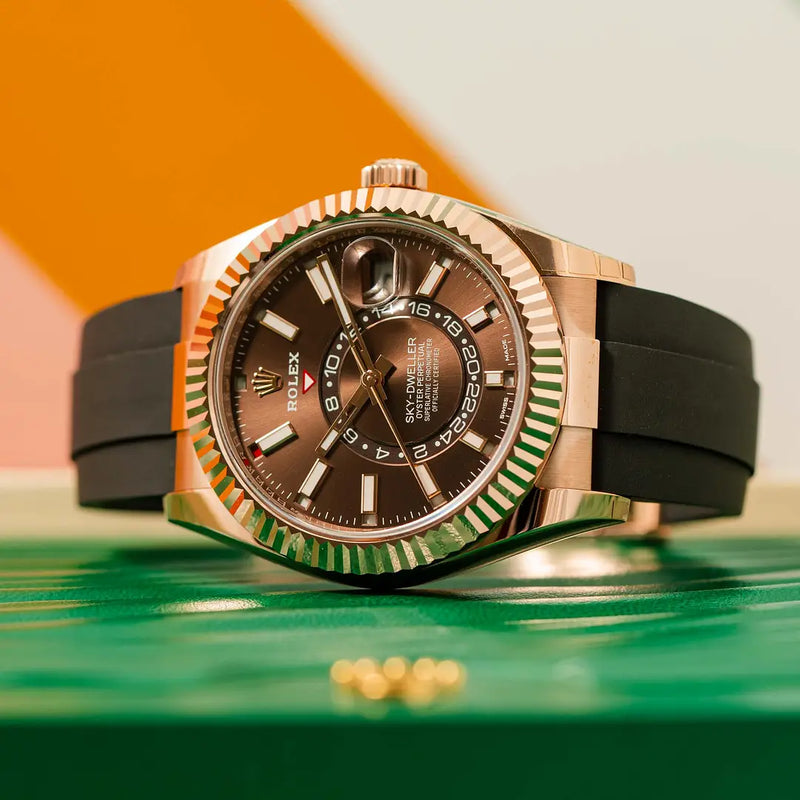 Rolex SKY-DWELLER Chocolate Dial Everose Gold 42mm