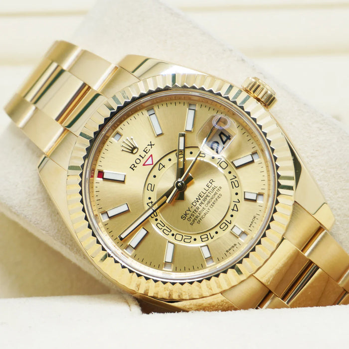 Rolex Sky-Dweller 42mm Yellow Gold 326938 Champagne