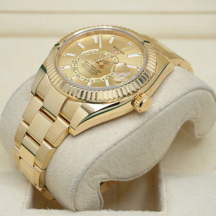 Rolex Sky-Dweller 42mm Yellow Gold 326938 Champagne