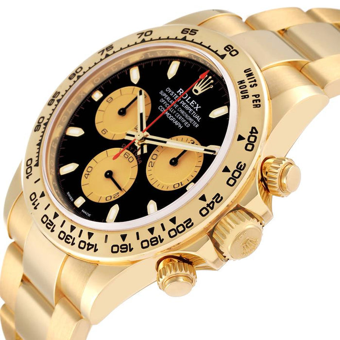 Rolex Daytona Black Dial Yellow Gold Mens Watch 116508