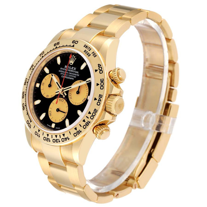 Rolex Daytona Black Dial Yellow Gold Mens Watch 116508