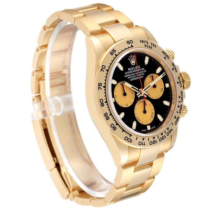 Rolex Daytona Black Dial Yellow Gold Mens Watch 116508