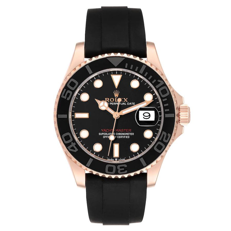 Rolex Yachtmaster 40mm Rose Gold Oysterflex Mens Watch 126655