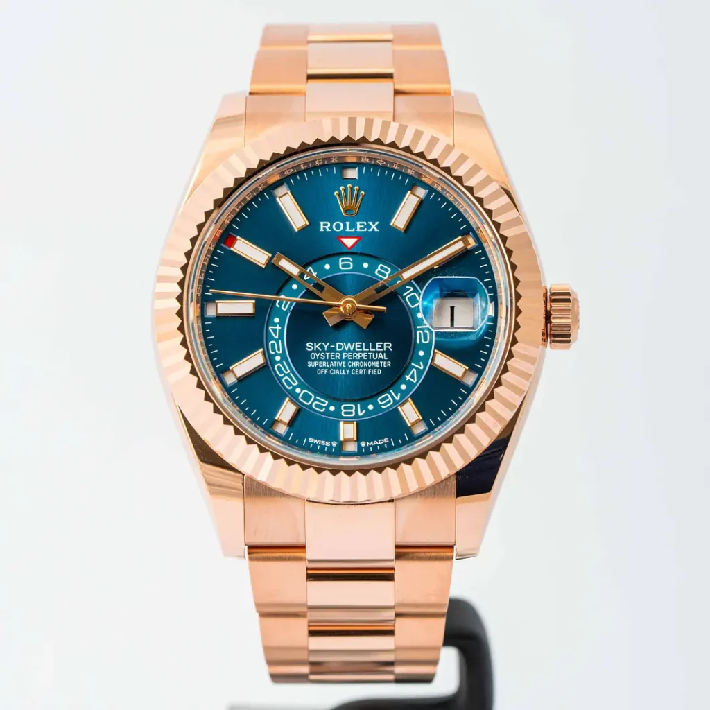 Automatic Rolex Sky-Dweller Blue Dial Rose Gold 42mm